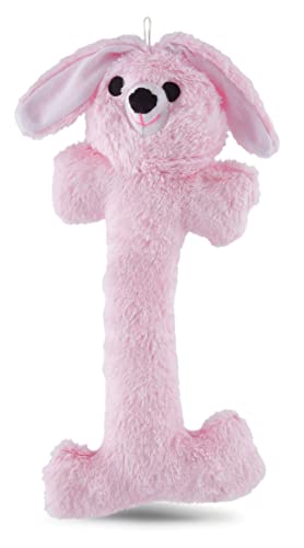 Jeffers Pet Plush Bone Squeaker Dog Toy, 14" - Pink Bunny - color: Pink Bunny