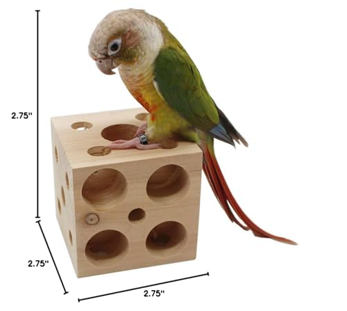 QBLEEV Bird Wooden Block Chew Toy, Parrot Tabletop Puzzle, Small Animal Shredding & Biting Wood Teething Toy for Hamster, Cockatiels, Conures & Budgie - color: Block Puzzle M