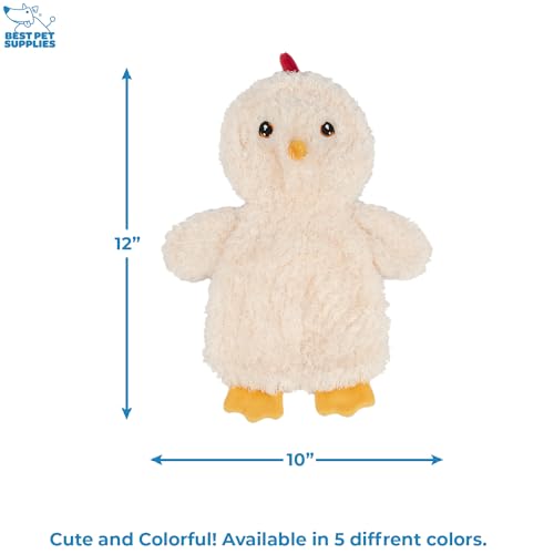 Best Pet Supplies Interactive Squeaky Dog Toy - Baby Chicken, Cream - color: Crinkle Chicken (Cream), size: Large