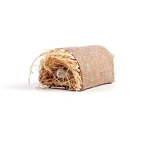 INOOMP Rabbit Tunnel Nest for Small Pets Wear Resistant Grass Linen - size: M