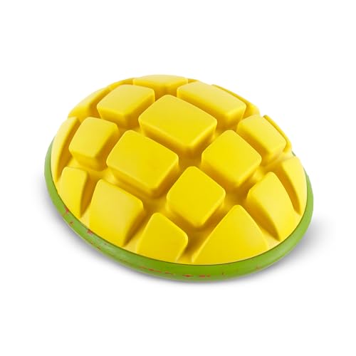 BarkBox Go Mango Tough Squeaky Rubber Dog Toy - Large - color: Go Mango-Large