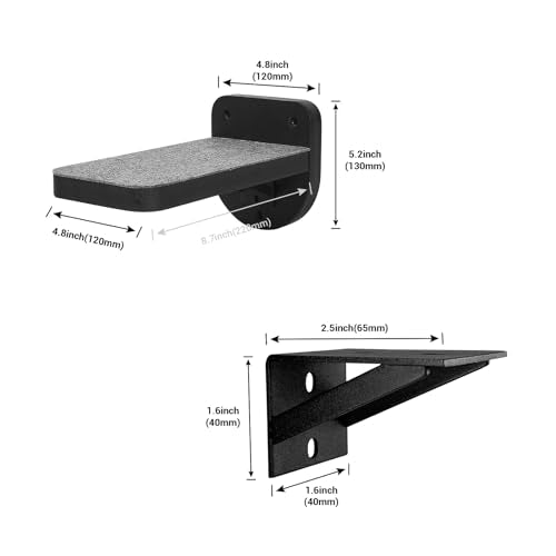 ESPETS Set of 3 Black Cat Wall Climbing Steps, Wall Mount Floating Shelves - color: Black