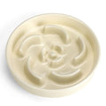 Ceramic Slow Feeder Dog Bowl, 2 Cups Maze Puzzle Dish to Slow Down Eating - color: Flower - White