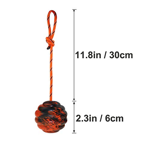 Dog Training Ball on Rope - Exercise & Reward Toy for Dogs - Chew, Pull, Throw & Fetch - Belgian Malinois Gifts - size: 1pc