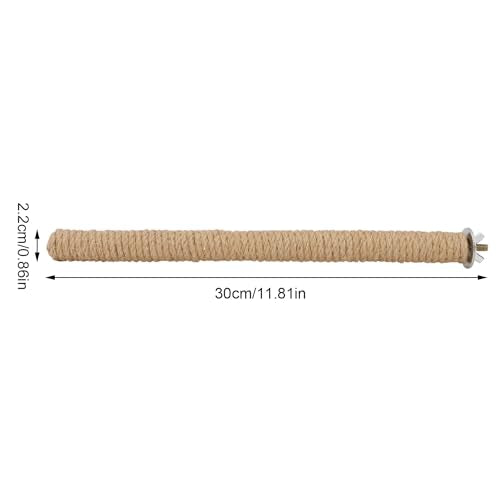 Hypeety Bird Perch Stand Natural Wood Parrot Hemp Rope Perch, 11.81''/30cm
