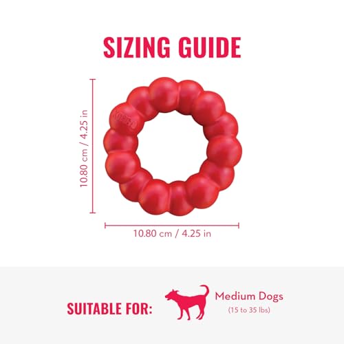 KONG Ring and Goodie Ribbon, Durable Rubber Dog Toys, for Medium Dogs - size: Medium