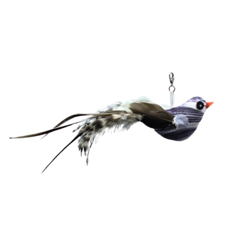 Chirping Bird Replacement Heads for Cat Toys - Set of 3 - Realistic Calling Bird Sounds, Vibrant Feather Designs, Easy Clip-On for Endless Fun - style: Chirping Bird Cat Toy Refill, 3 Pack