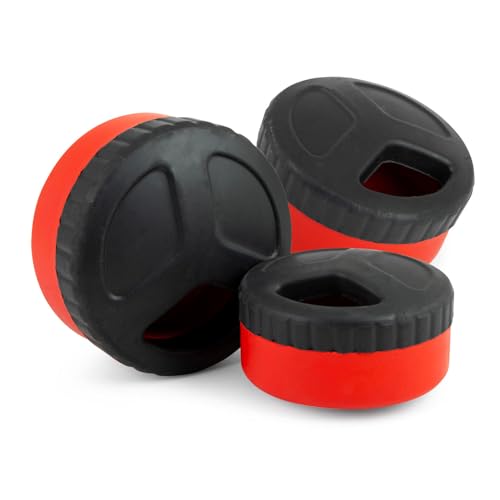 Jeffers Pet Natural Rubber Dog Chew Toy – Red Hocky Disc, Large – Treat Dispensing, Vanilla Scent, Durable, Non-Toxic, Dishwasher Safe, Interactive Fetch & Tug Toy - Perfect for Training - color: Red, size: Large