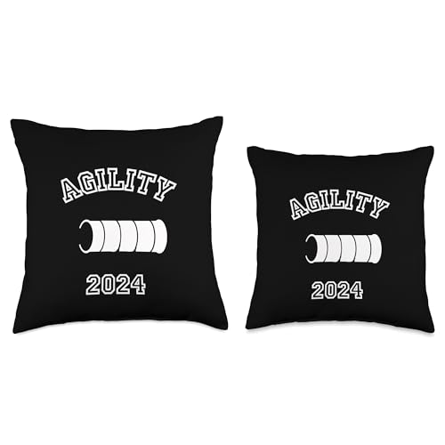 Dog Agility Lover - Agility 2024 with a tunnel Throw Pillow - size: 18x18