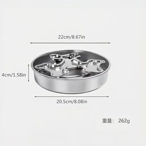 Stainless Steel Rotating Bone-Shaped Slow Food Pet Feeder