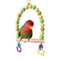 Wooden Bird Cage Swing Perch for Parakeets,Small Parrots Swings Stands - color: Yellow-green