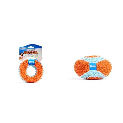 Chuckit! Indoor Dog Toy Bundle - Fetch Roller & 7.5 Inch Fumbler Interactive Toys for Boredom, Orange and Blue
