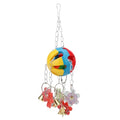 Hypeety Parrot Ball Toy Plastic Colorful Bird Chew Ball with Bells for Cage - color: Multicolor Ball with Plastic Flowers