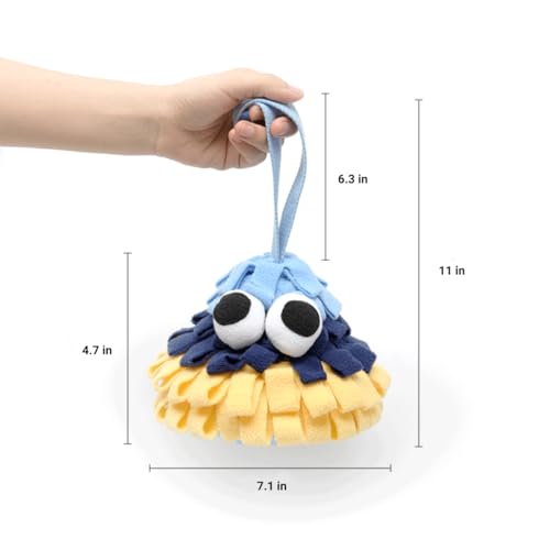 Small Dog Pinecone Snuffle Toy-Squeaky Crinkle Hide & Seek Puzzle Blue - color: blue