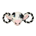 Jolly Pets Tug-A-Mal Cow Squeaky Tug Dog Toy, Small - color: Cow, size: Small