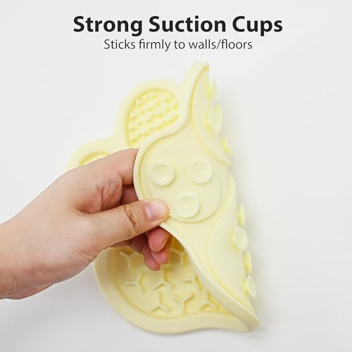 Lick Mat for Dogs and Cats, Slow Feeder Mats with Suction Cups - Bathing, Grooming and Training, Anxiety Relief Feeding Pad,Dishwasher-Safe Yellow - color: Light yellow-Paw
