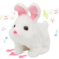 Hopearl Hopping Chubby Rabbit Interactive Electronic Pet Plush Bunny Toy with Sounds and Movements Animated Walking Wiggle Ears Twitch Nose Gifts for Toddlers Birthday, White, 7'' - style: Chubby Rabbit-White