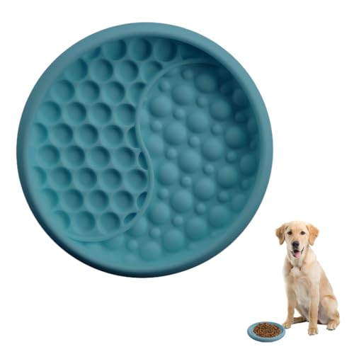 Dog Lick Bowl, Silicone Anti-Choking Cat Feeding Bowls Non-Slip Pet Slow Feeder Bowl with Suction Cups for Dogs Cats - color: Green