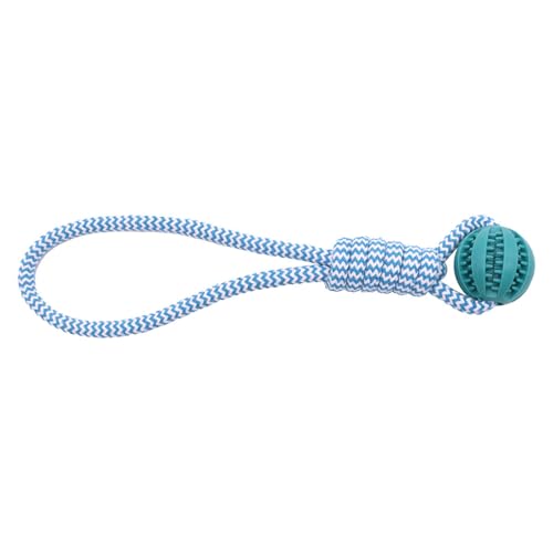 Mira's Pocket Indestructible Chew Toy for Aggressive Chewers - Durable Rubber Dog Teething Ball with Rope, Boredom Relief Puppy Toys (Blue, Small) (Blue, Large) - color: Blue, size: Large