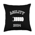 Dog Agility Lover - Agility 2024 with a tunnel Throw Pillow - size: 18x18