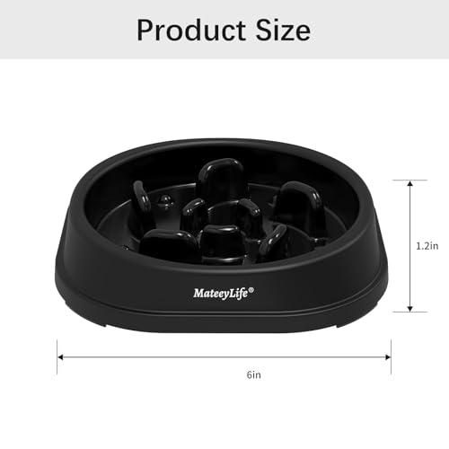 MateeyLife 1-Pack Slow Feeder Dog Bowls, 1 Cup, Dog Puzzle Feeder Bowl - color: H-Black, size: Small