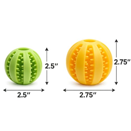 Dog Treat Ball for Small Dogs – Interactive Chew Toy, Teeth Cleaning & Mental Stimulation, Durable Rubber Treat Dispensing Toy - color: Yellow, size: Small