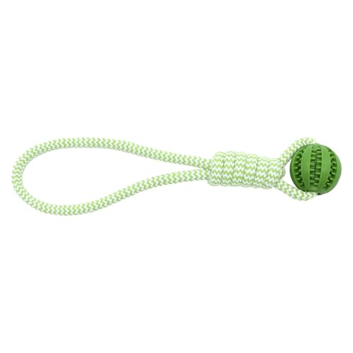 Mira's Pocket Indestructible Chew Toy for Aggressive Chewers - Durable Rubber Dog Teething Ball with Rope, Boredom Relief Puppy Toys (Blue, Small) (Green, Large) - color: Green, size: Large