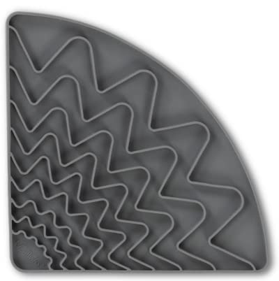 Messy Mutts Triangle Dog Lick Mat, Suction Cups, Cool Grey