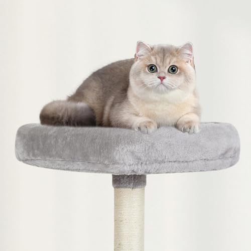 Cut Cat Tree Cat Tower Condo with Hammock Kittens Scratching Post Grey - color: Grey