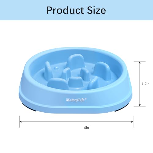 MateeyLife 2-Pack Slow Feeder Dog Bowls, 1 Cup, Dog Puzzle Feeder Bowl - color: A-LightBlue&DarkBlue, size: Small