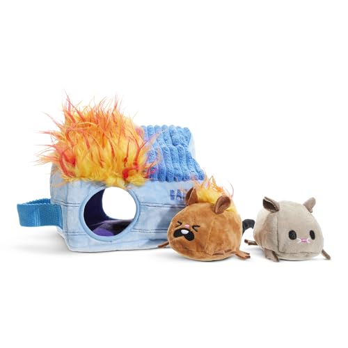 BarkBox Hide N' Squeak Dumpster Fire Dog Toy - 3-in-1 - color: Dumpster Fire