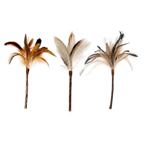 Silvervine Feather Cat Toys, 3 Pack Natural Feather Chew Toys - style: Natural Feather