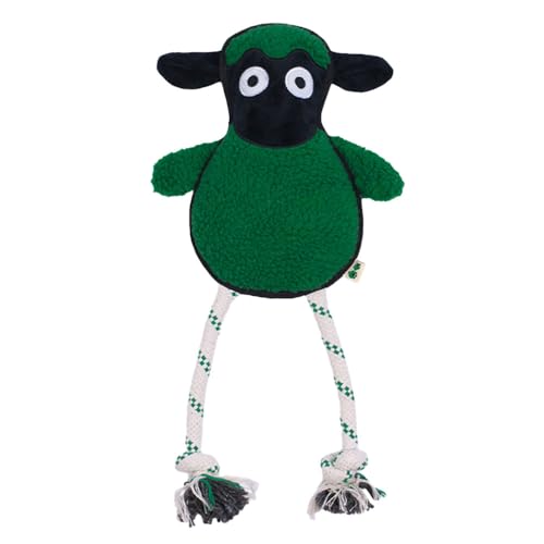 Green Sheep Dog Toy, Durable Plush Rope Toy with Squeaker for Small to Large Dogs, Interactive Chew Toy for Pets, Tough & Recycle Cotton Rope Dog Toys to Keep Them Busy - color: Green Sheep (L)