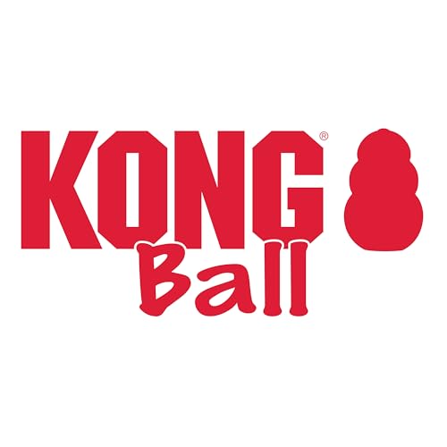 KONG Ball with Hole, Natural Rubber Fetch Toy, Red, for Large/Medium Dogs - size: Medium/Large