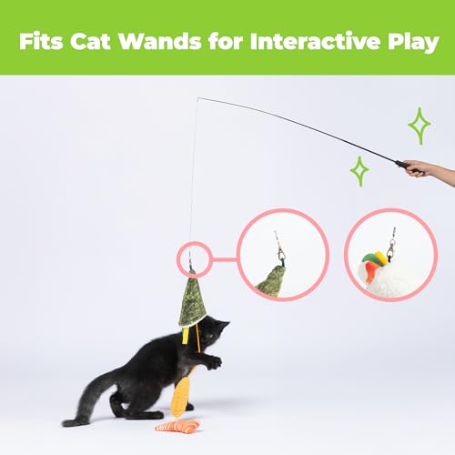 Best Pet Supplies Catify Interactive Cat Toy with Catnip - Sushi Rolls Set - color: Sushi Roll Multicolored