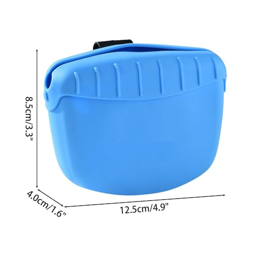 DONGKER Dog Training Bag,Silicone Half Opening Design Dog Treat Pouch with Clip for Dog Training Walking Hiking Hunting Traveling - color: blue