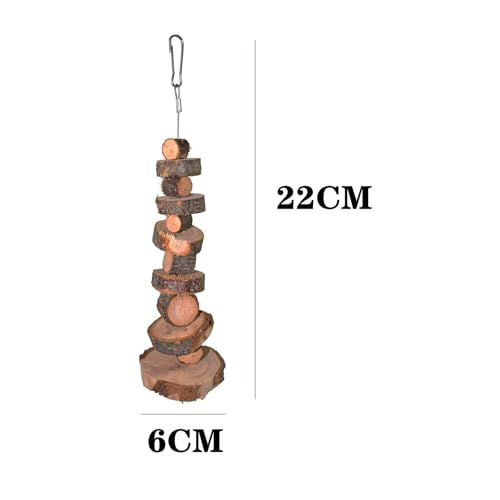 Small Animal Chews Toy Apple Wood Block Cage Hanging Molars Treats Snack