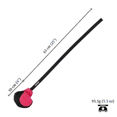 Dingo Gear Dog Ball with Long Handle, French Linen, Pink 29 in - color: Pink-Black