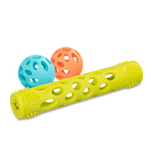 Messy Mutts Totally Pooched Huff n Puff Dog Toys, 3 Piece Set - color: Assorted