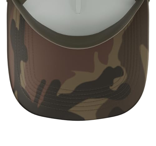 Run Weave Jump Tunnel Dog Agility Trucker Hat with Adjustable Mesh Back - color: Camo Green