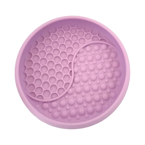 YAMI Dog Lick Bowl, Lick Mat for Dogs, Wet Food Cat Slow Feeder, Freeze Bowl, Enrichment & Puzzle Toy for Anxiety Relief, Food-Grade Silicone, Suction Cups, Dishwasher Fit, for All Breed (Light Pink) - color: Light Pink