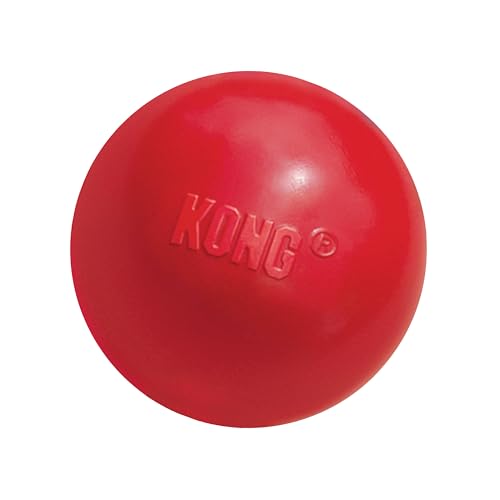 KONG Ball with Hole, Natural Rubber Fetch Toy, Red, for Large/Medium Dogs - size: Medium/Large
