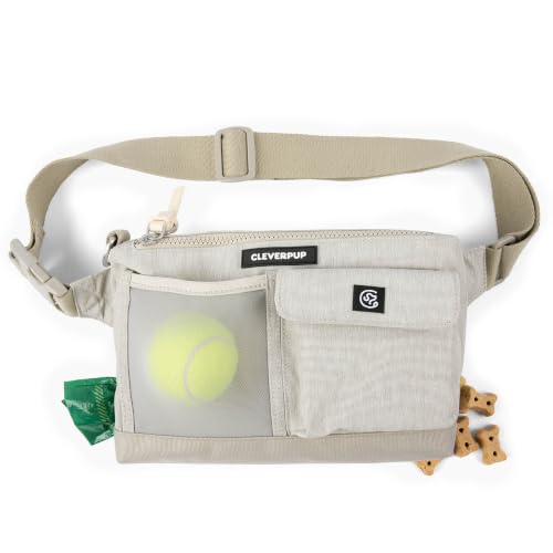 Cleverpup Walk & Train 2-in-1 Dog Walking Bag - Hands-Free, Sand - color: Sand