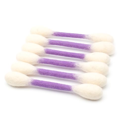 Glaciart One Swabs Cat Toys with Catnip - 6 Pk | Durable for Chew, Cute Cat Toys Interactive Kitty for Boredom, Exercise, & Play | Filled w/Organic Catnip for Anxiety & as Digestive Aid | Gift Idea - color: Purple Swabs, size: Regular