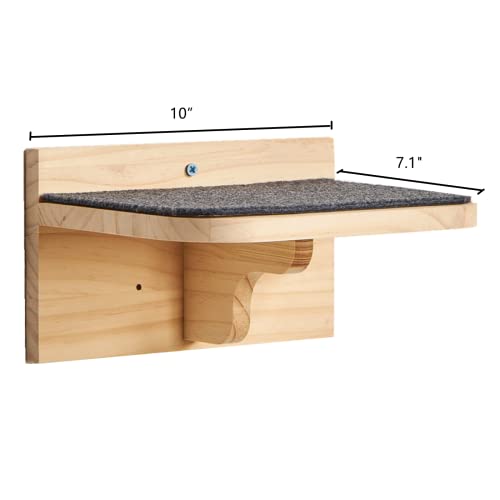 SHENGOCASE 9.8" x 7.1" Solid Wood Wall Mounted Large Cat Step, Cat Wall Furniture, Shelves Stairs Perch - size: 9.8" x 7.1"