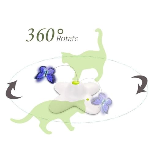 ALL FOR PAWS Interactive Cat Butterfly Flutter Replacements for Kitty Enrichment Spinner Toys, Re-Fill - 6 Pack