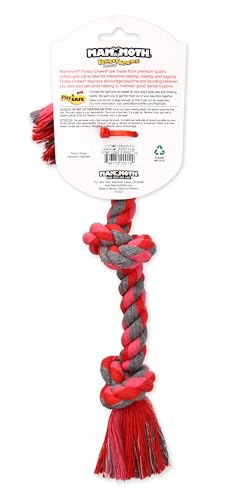 Mammoth Flossy Chews Color Rope Tug – Premium Cotton-Poly Tug Toy for Dogs – Interactive Rope– Dog Chew Toy, Assorted colors - size: Small 15", style: 3 Knot