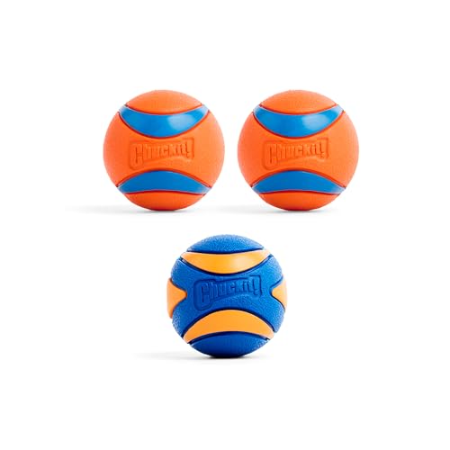 Chuckit! Ultra and Squeaker Ball Dog Toy, Medium 2.5in, 3 Pack, Floats - size: Medium, style: Squeaker & Ultra