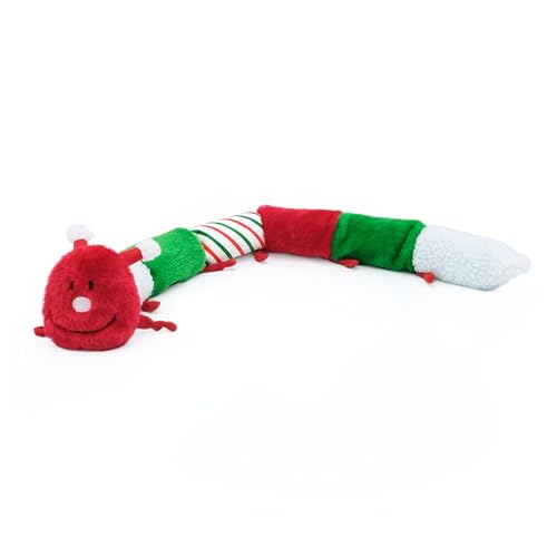 ZippyPaws Holiday Caterpillar Dog Plush Squeak Toy - size: One Size - Christmas