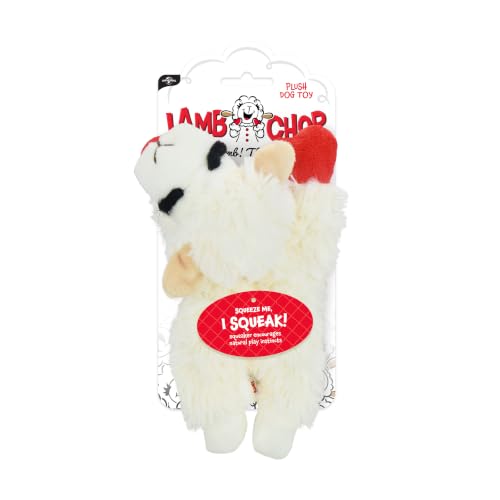 Multipet Lamb Chop Dog Plush Toy - Squeaky Toy - size: 6", style: White